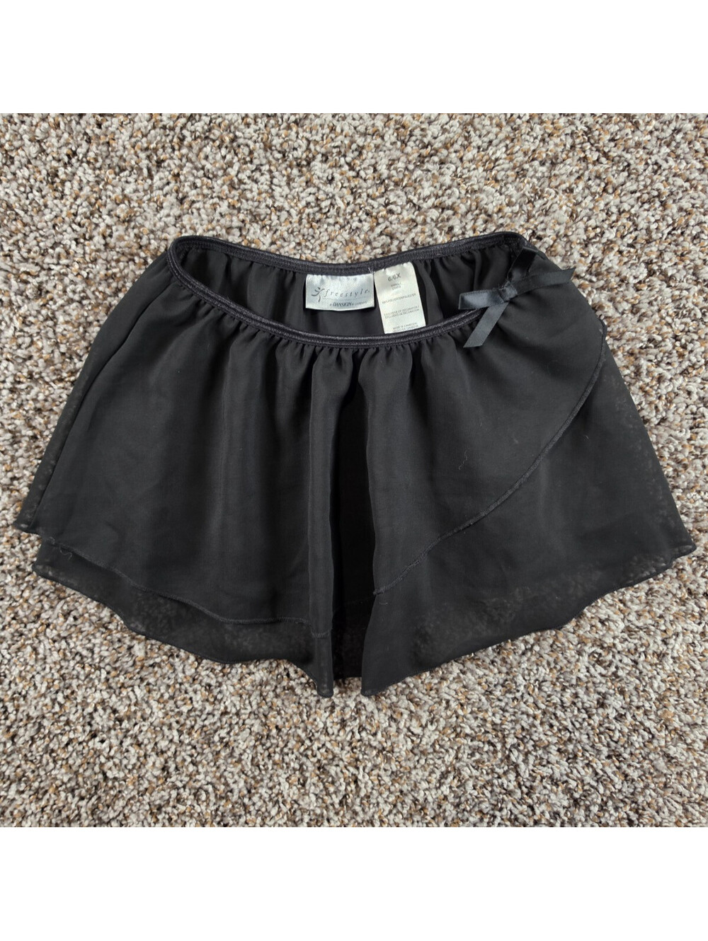 Freestyle by Danskin Girls Sz 6 Black Ballet Skirt Semi Sheer Dance
